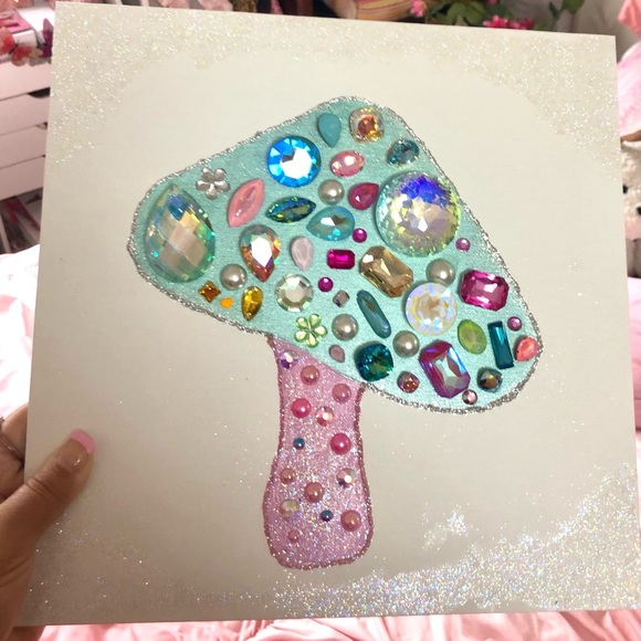 Multicolored Mushroom Gem Painting 🍄🌈🩷